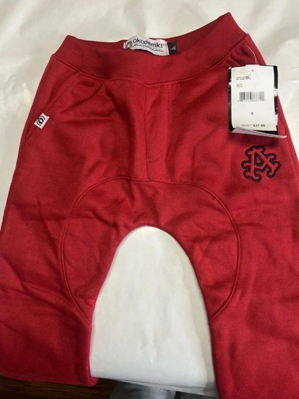 Akademiks Kids Red Jogger Pants with Logo Detail